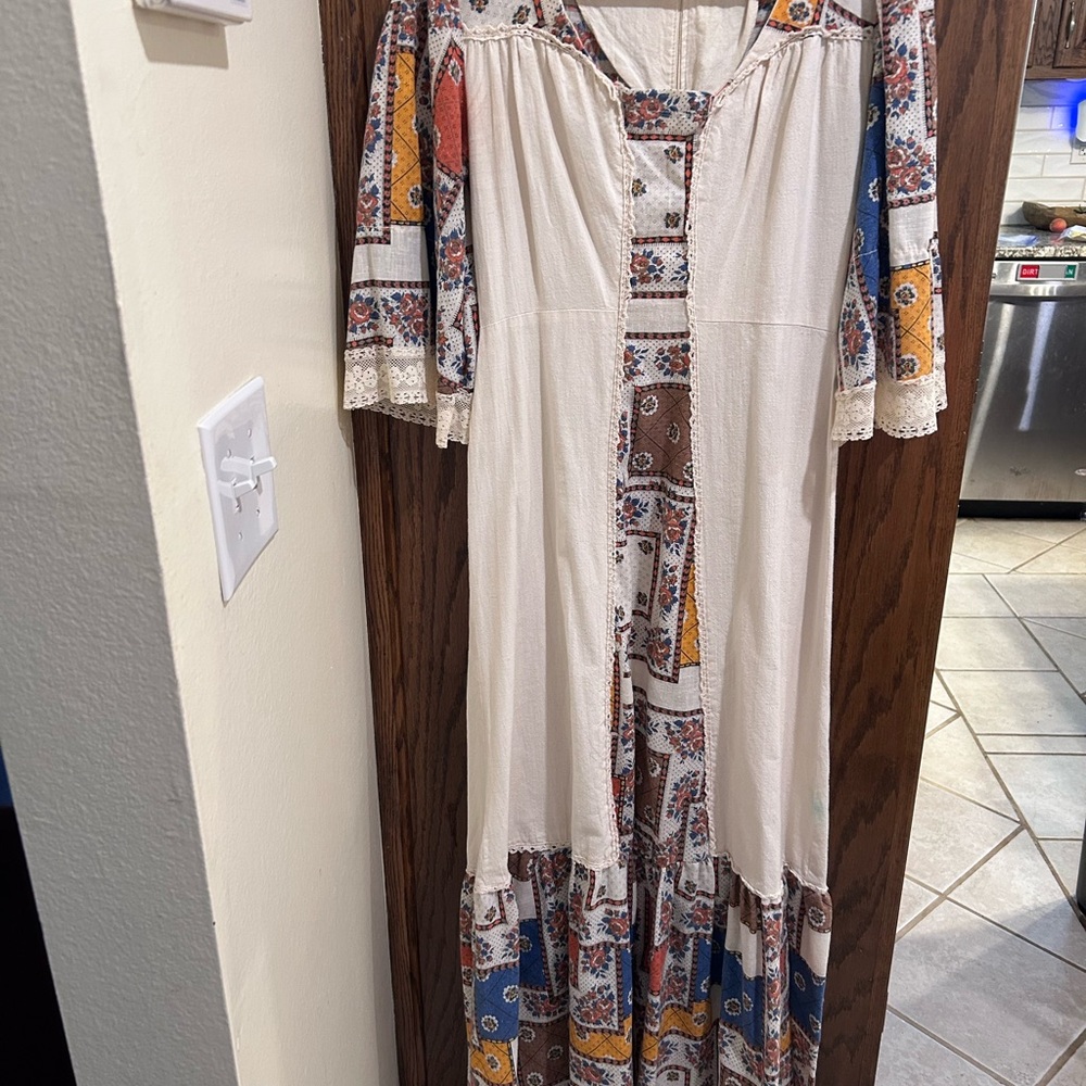 Vintage Bohemian Patchwork Maxi Dress